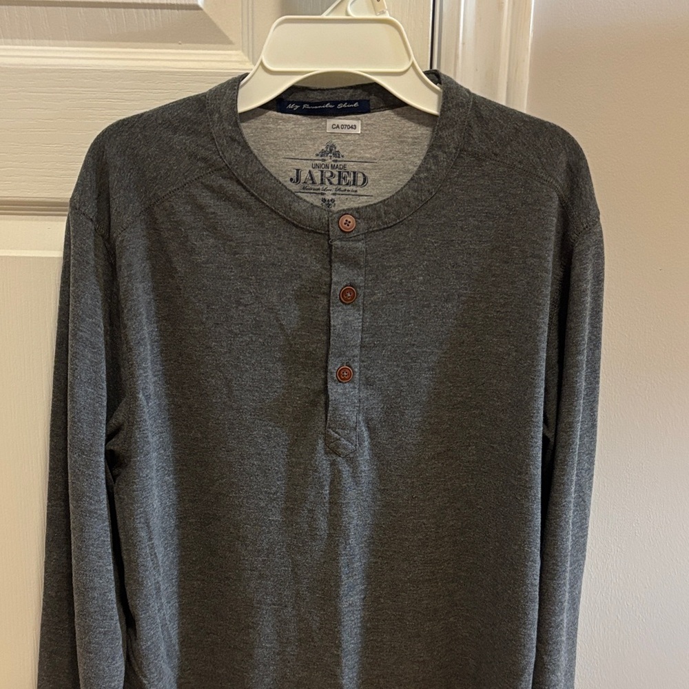 Jared Charcoal Long Sleeve Henley